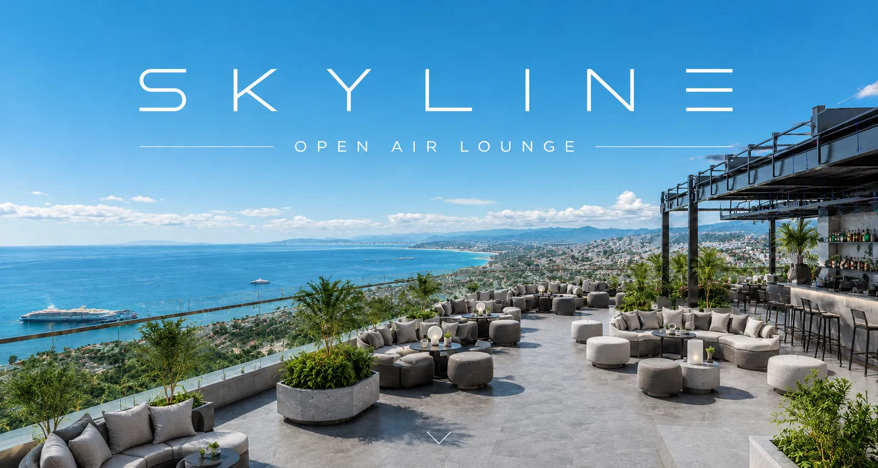 Skyline Open Air Lounge — día mediterráneo
